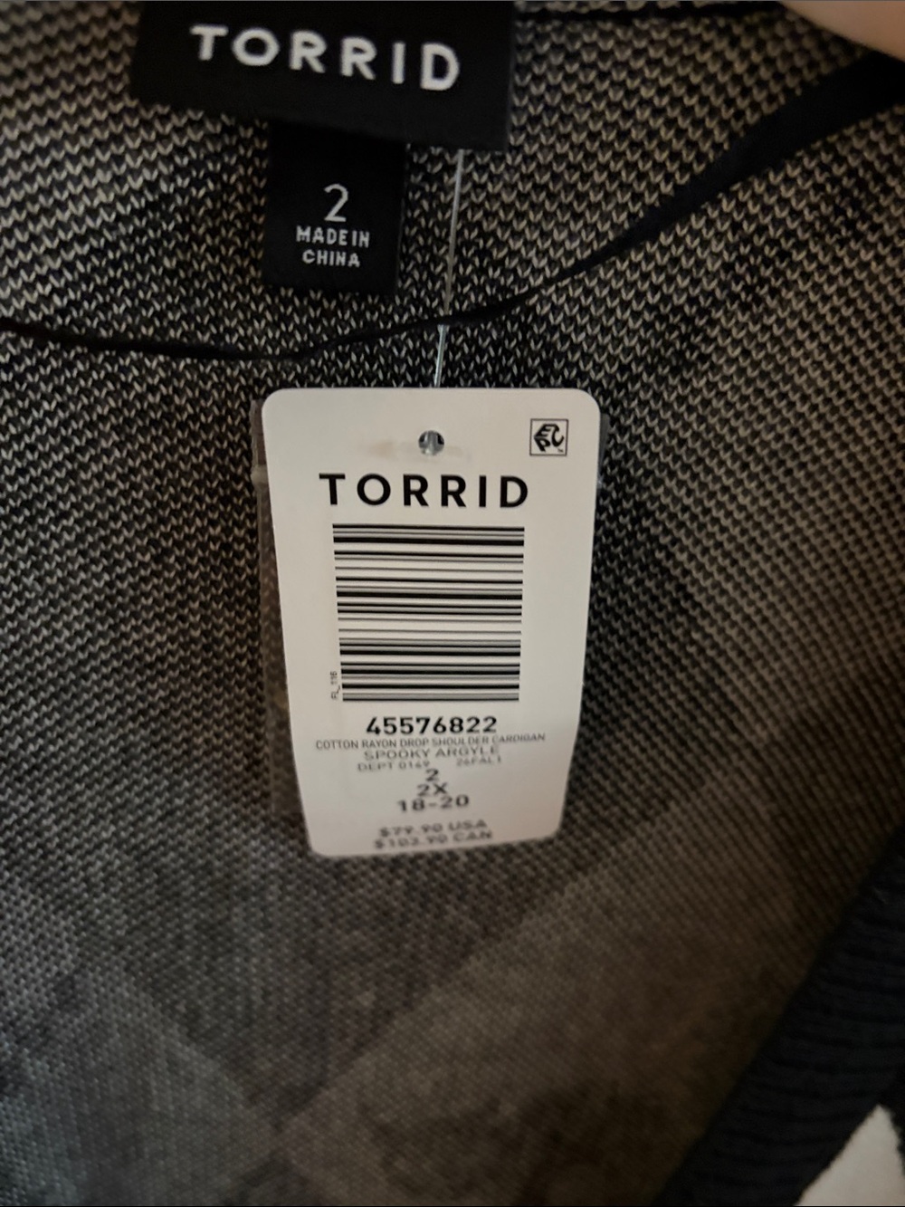 Torrid Black & White Black Cat Spooky Argyle Button Front Cardigan Size 2X - Picture 7 of 9